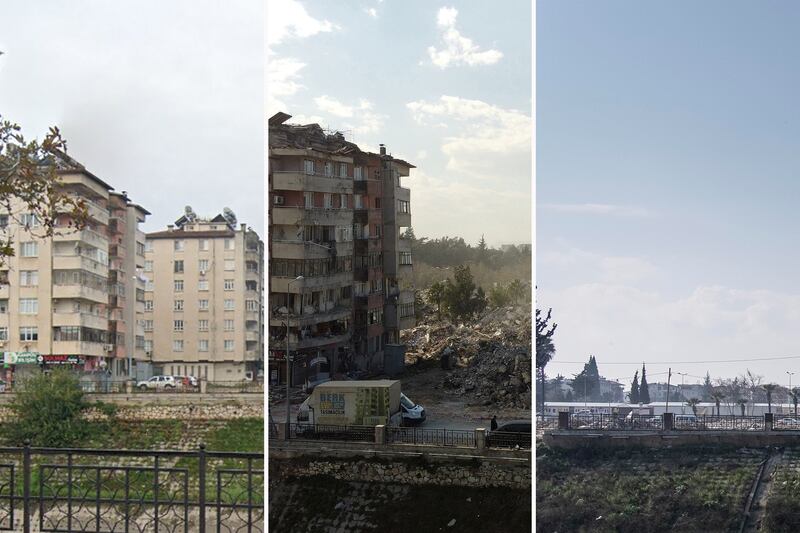 This area in Hatay has seen the area flattened owing to the earthquake last year.  Google/ Reuters/ Antonie Robertson/ The National