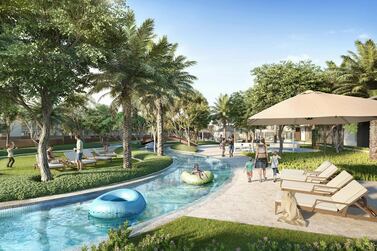 Arabian Ranches III will have a lazy river, parkour course, skate park, cricket pitch, jogging track and more. Courtesy Emaar Development 