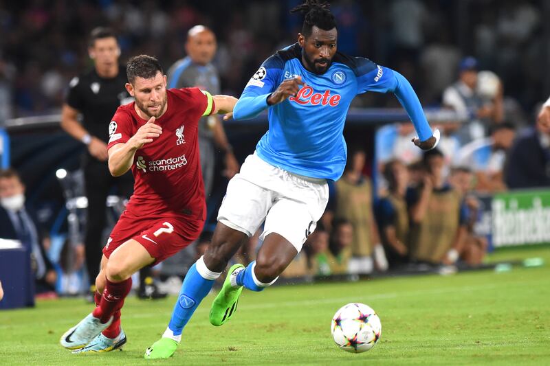 James Milner - 3. The 36-year-old conceded an early penalty and was booked shortly afterwards. He struggled to come to grips with the Napoli midfield and was replaced by Thiago in the 63rd minute. PA