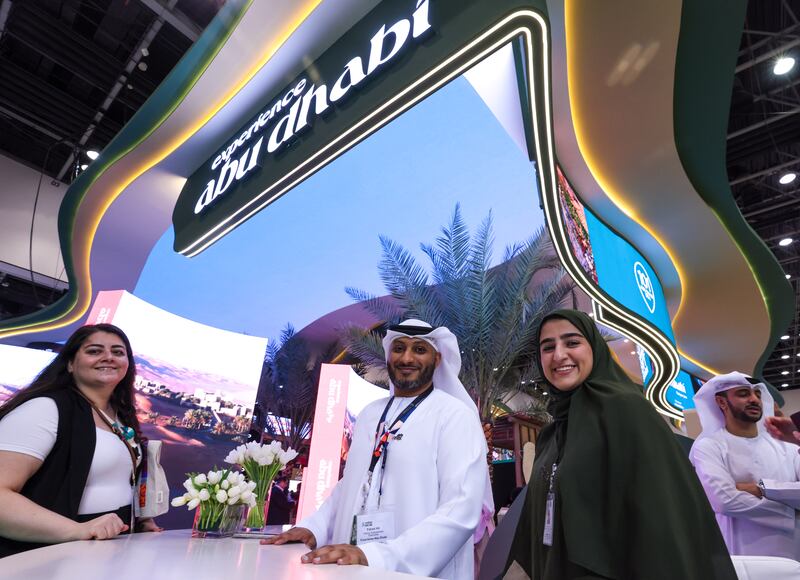 The Abu Dhabi stand at Arabian Travel Market, at Dubai World Trade Centre. All pictures: Victor Besa / The National