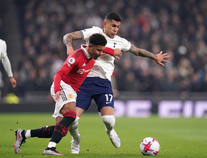 Cristian Romero – 6. Undone by the overlapping run of Eriksen in the lead-up to United’s opening goal but produced a superb block to deny Sancho a second. Improved as the game went on to cover the backline. PA