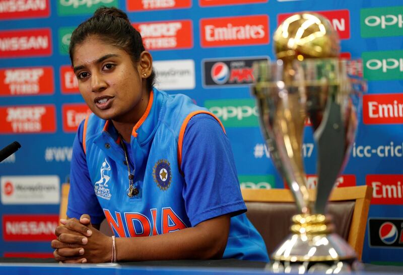 Cricket - Women's Cricket World Cup Final Preview - India Nets & Press Conference - London, Britain - July 22, 2017   India's Mithali Raj during the press conference   Action Images via Reuters/John Sibley - RC1E137CAF80