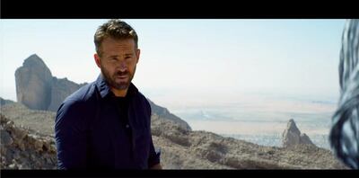 Lead actor Ryan Reynolds seen in Jebel Hafeet in the trailer for Netflix's '6 Underground'. YouTube / Netflix