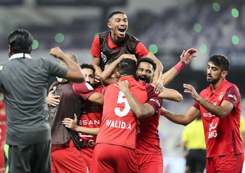 Shabab Al Ahli celebrate winning the game between Shabab Al Ahli and Al Nasr in the PresidentÕs Cup final in Al Ain on May 16th, 2021. Chris Whiteoak / The National. 
Reporter: John McAuley for Sport