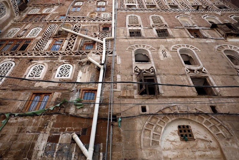 The Unesco-listed buildings have suffered in the torrential rains that have hit Yemen over the past two weeks. EPA