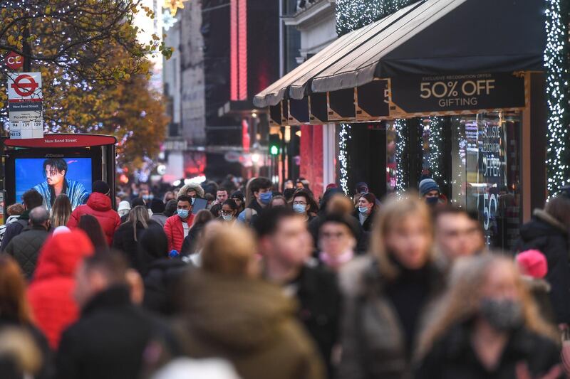 Crowds of shoppers are seen on Oxford Street. Getty Images