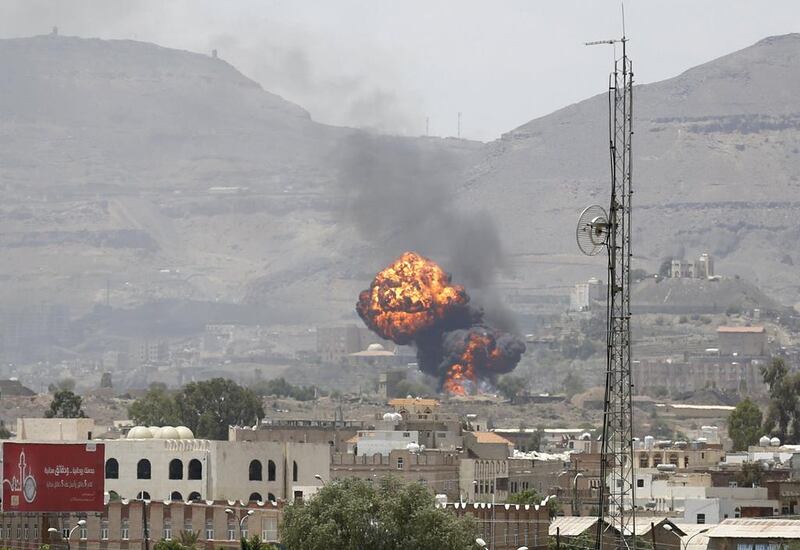 War planes from a Saudi-led military alliance bombed targets throughout Yemen's capital Sanaa on Thursday, in what witnesses described as the fiercest series of attacks on the city in over five months of war. Khaled Abdullah/Reuters