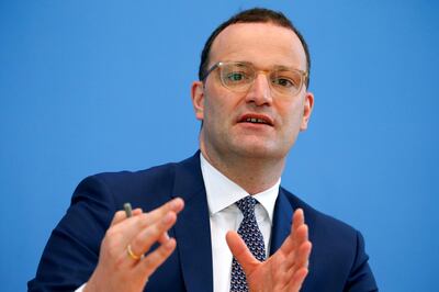 German Health Minister Jens Spahn attends a news conference on the current coronavirus disease (COVID-19) situation, in Berlin, Germany June 10, 2021. REUTERS/Michele Tantussi/Pool