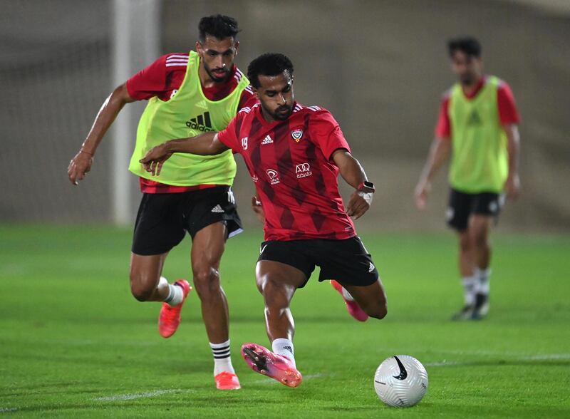 UAE football team train in Dubai ahead of upcoming World Cup qualifiers. 