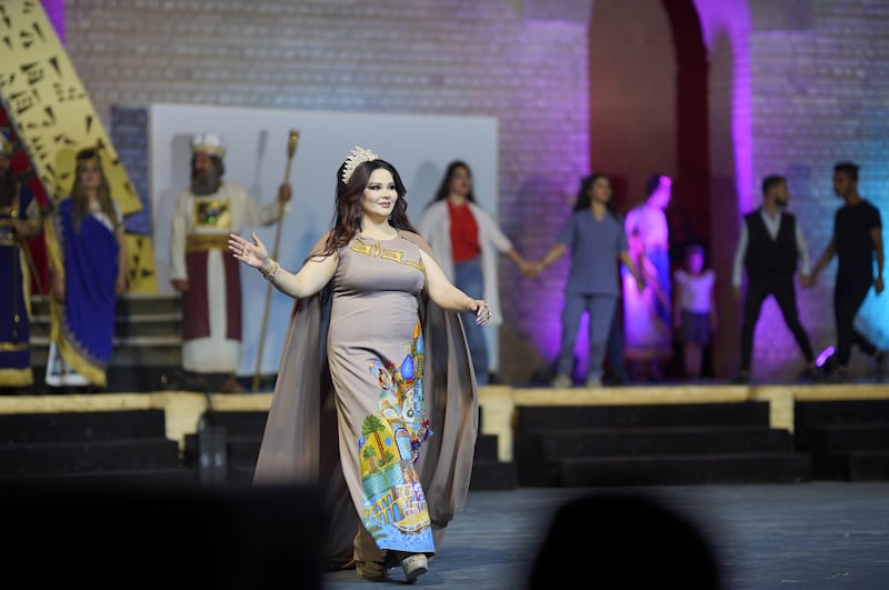 Iraqi actress Enas Taleb at the Babylon International Festival in 2021. She is taking legal action against The Economist magazine for using her image with a story about obesity among women in the Middle East. Getty