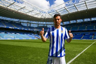 David Silva during his unveiling as a Real Sociedad player on Monday. Hours later, the Spanish club would announce he had tested positive for Covid-19