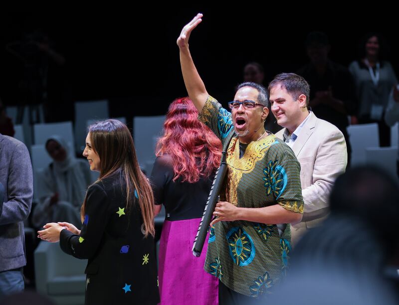 Famed pianist, composer and educator Danilo Perez waves to the crowd. 