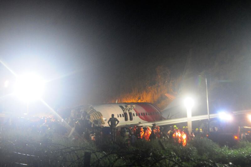 The Air India Express flight that skidded off a runway. AP