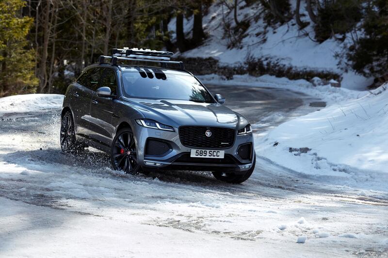 Snow presents few problems for the Jaguar F-Pace.