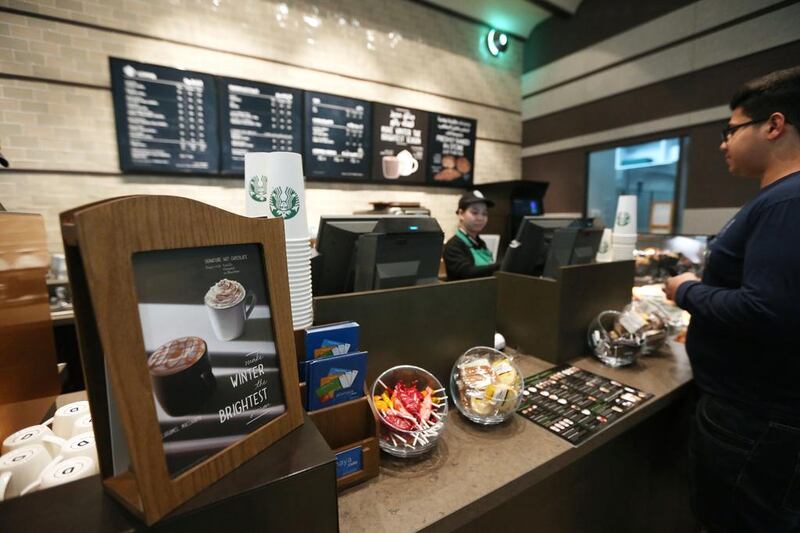 The refurbished Starbucks at Al Wahda Mall, Abu Dhabi. Fatima Al Marzooqi / The National.



