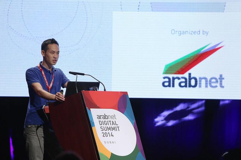 Lap Leung, the director of sales and marketing at Makers Empire, speaks about 3D printing technology at the ArabNet Digital Summit 2014. Pawan Singh / The National
