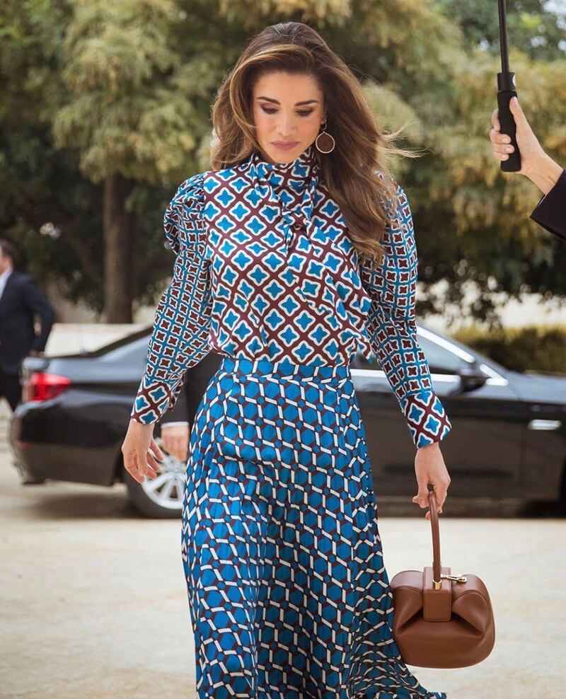 Queen Rania steps out in matching Zara outfit for appearance in Amman. Instagram 