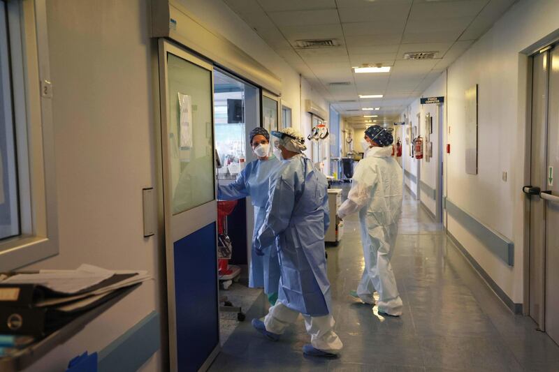 Medical in the intensive care unit for Covid-19 patients at the Maggiore hospital in Cremona, Italy. EPA