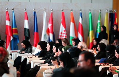 Delegates at the Global Summit of Women held in Abu Dhabi. Pawan Singh / The National 