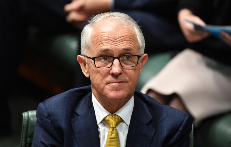 epa06963632 Prime Minister Malcolm Turnbull during Question Time in the House of Representatives at Parliament House in Canberra, Australia, 22 August 2018.  EPA/MICK TSIKAS  AUSTRALIA AND NEW ZEALAND OUT