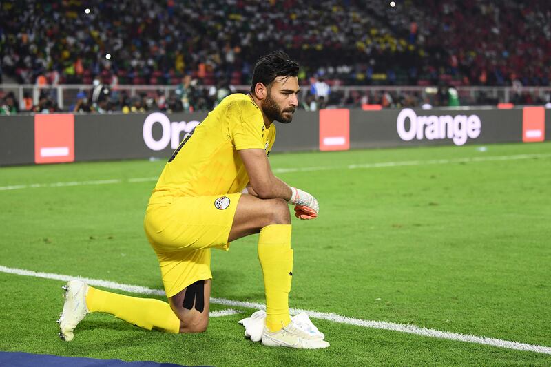 Egypt's goalkeeper Mohamed Abou Gabal during a penalty shoot-out. AFP