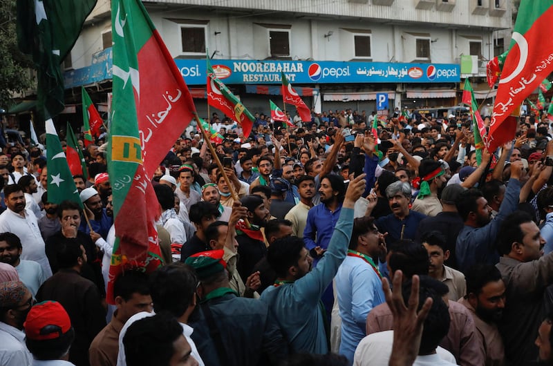 PTI activists rally in the commercial hub of Karachi. Reuters
