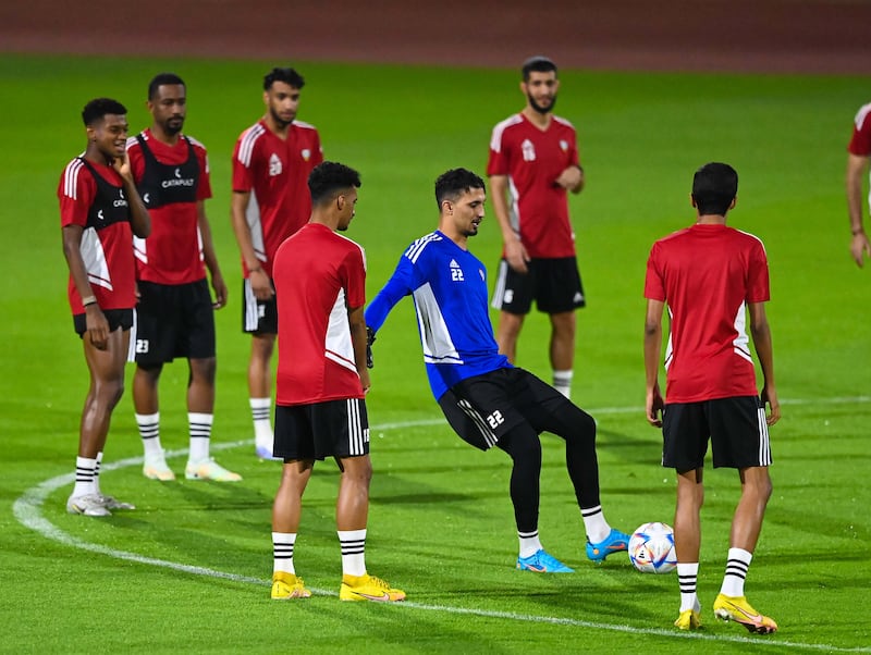 UAE players prepare for their upcoming friendly against Argentina.
