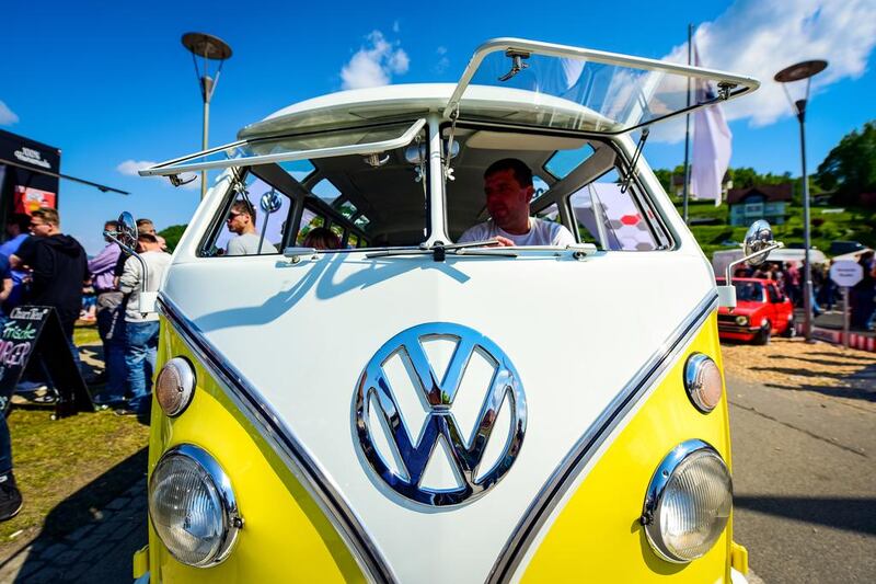 A split-screen ‘bus’ brings old school cool to the festival and these classics command incredible prices these days, having become rare and collectable. Courtesy Volkswagen