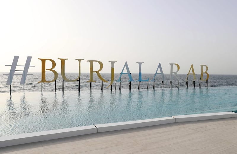 Sheikh Mohammed bin Rashid, Vice President and Ruler of Dubai, inaugurates the terrace Burj Al Arab, the first man-made island of its kind in the world. Wam