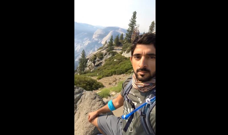 Ever the adventurer, Sheikh Hamdan completed the round-trip hike in just under nine hours