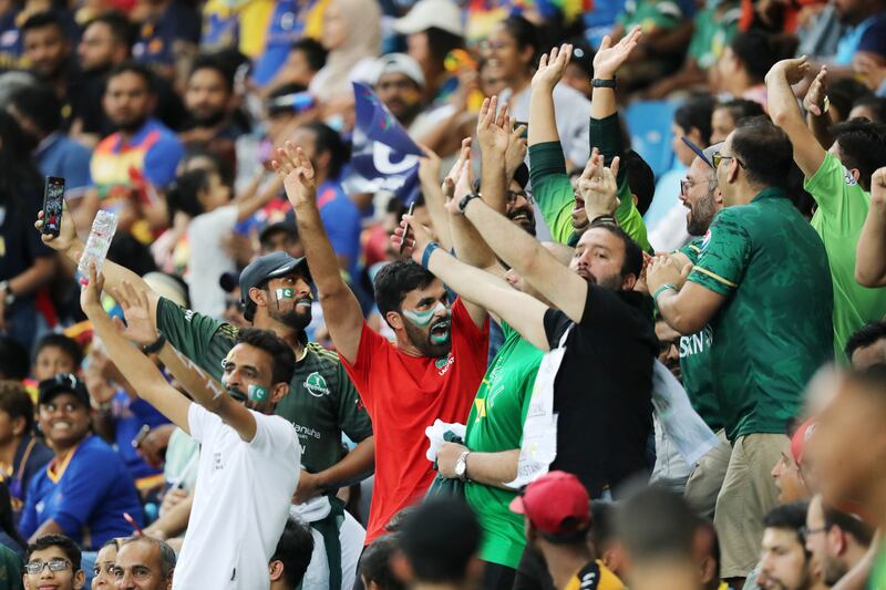 Pakistan fans at the Dubai International Stadium.