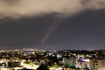 An anti-missile system operates after Iran launched drones and missiles towards Israel, as seen from Ashkelon, Israel April 14. Reuters