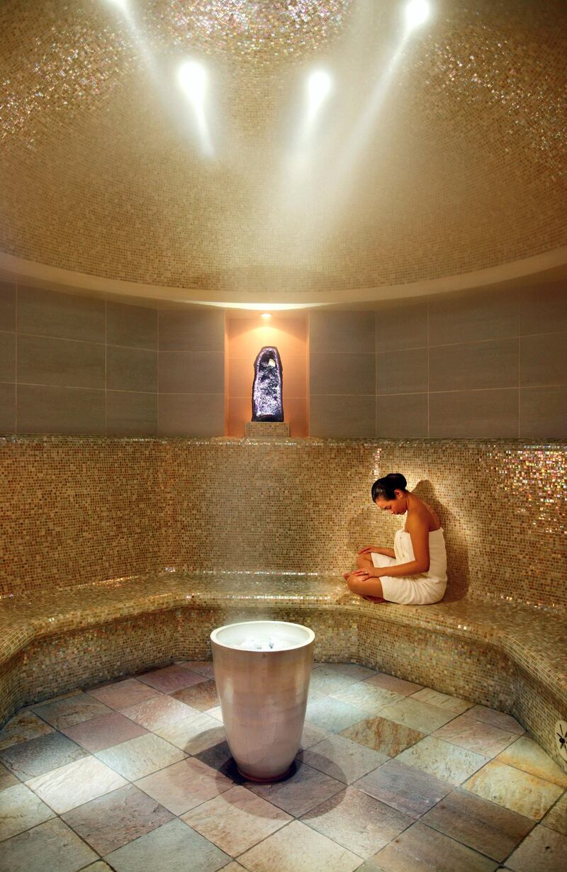 <p>Amethyst steam room at the spa at&nbsp;Mandarin Oriental, New York</p>
