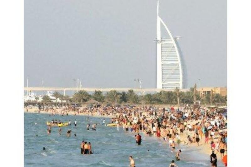 Barbecues are a common way to celebrate Eid after a day of swimming at Dubai's Jumeirah Beach.