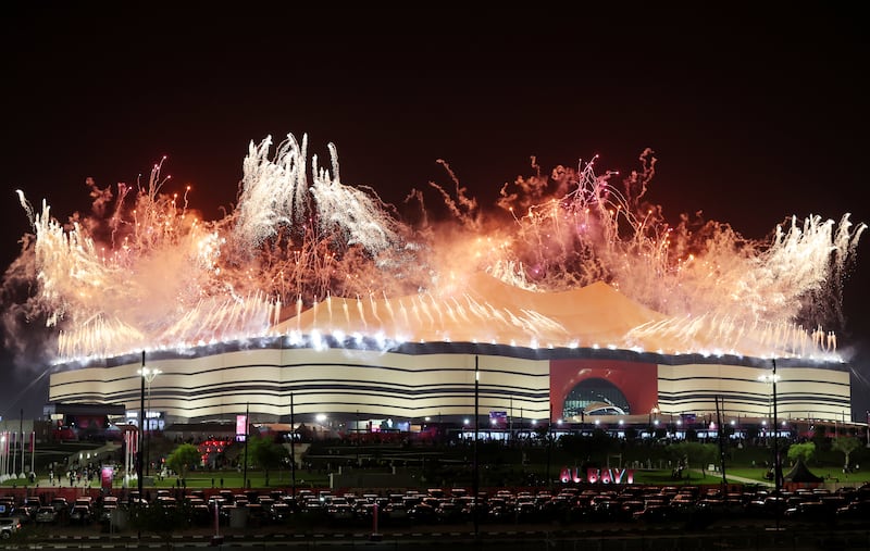 Fireworks explode during the show. Getty Images