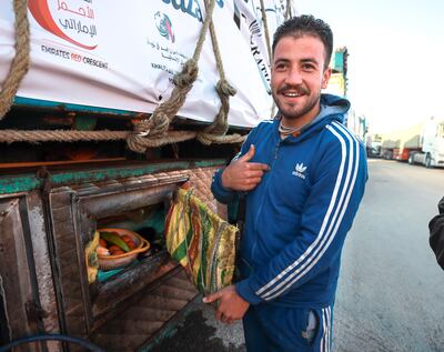 Mohammed Khaled, 22, was leaving Egypt for the first time to deliver aid to Gaza. Victor Besa / The National
