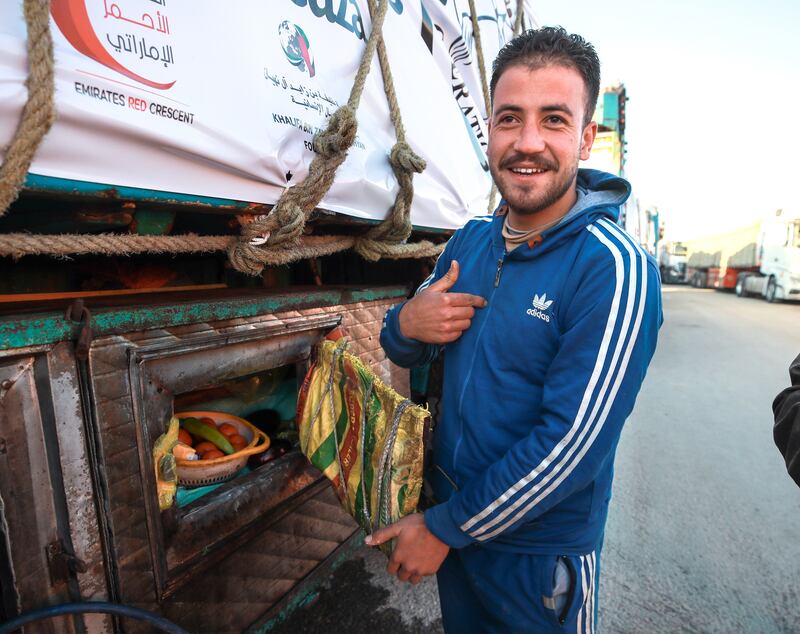 Mohammed Khaled was one of the drivers waiting to transport aid from the UAE into Gaza