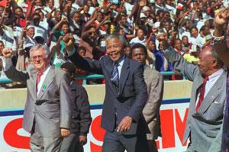 Joe Slovo, left, with Nelson Mandela in 1990.