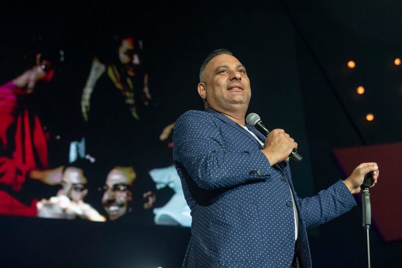 Russell Peters performed his Act Your Age show on the opening night of the Dubai Comedy Festival 2022. All photos: Antonie Robertson / The National
