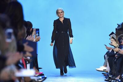 PARIS, FRANCE - MARCH 03:  Designer Maria Grazia Chiuri is seen on the runway during the Christian Dior show as part of the Paris Fashion Week Womenswear Fall/Winter 2017/2018 at Musee Rodin on March 3, 2017 in Paris, France.  (Photo by Pascal Le Segretain/Getty Images for Dior)