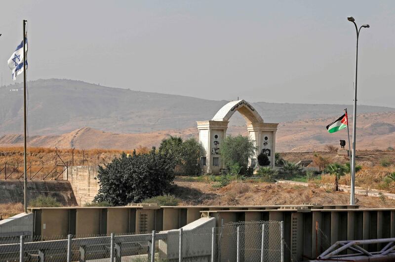 A Picture taken from the Israeli side of the border fence in Baqura. AFP