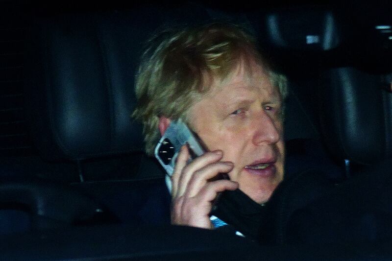 Prime Minister Boris Johnson returning to Downing Street on Wednesday after his combative Commons performance. His political fortunes appear to have improved with the delayed release of Sue Gray's report. PA