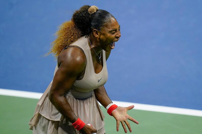 Serena Williams during her US Open semi-final defeat to Victoria Azarenka. AP