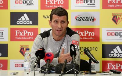 ATTENTION: PLEASE BE ADVISED THAT THERE WILL BE A 5PM 25/1/18 EMBARGO ON ALL ONLINE CONTENT FROM THE MEDIA CONFERENCE.    Soccer Football - Premier League - Watford - Javi Gracia Press Conference - Watford Training Ground, London Colney, Britain - January 25, 2018   Watford manager Javi Gracia during the press conference   Action Images via Reuters/Peter Cziborra