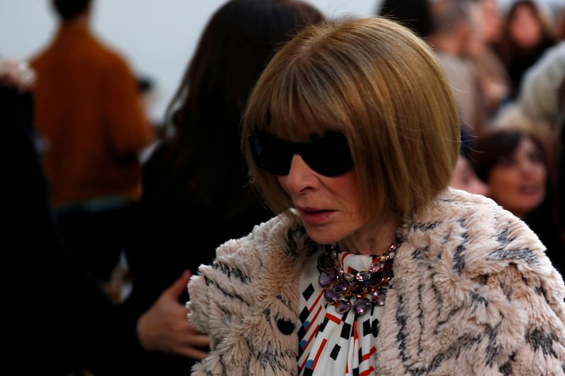 Editor-in-chief of 'Vogue' Anna Wintour attends Schiaparelli Haute Couture Spring/Summer 2020 collection show in Paris. Reuters