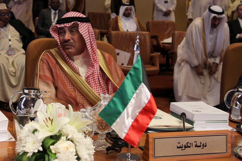 Kuwaiti Foreign Minister Sheikh Sabah Khaled al-Sabah attends a preparatory meeting of Arab Foreign Ministers in Saudi Arabia. Ahmed Yosri / EPA