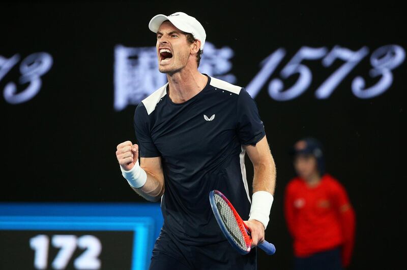Andy Murray of Britain reacts during his first round match against Roberto Bautista Agut of Spain at the Australian Open tennis tournament in Melbourne, Australia.  EPA