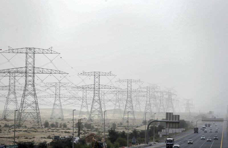 Dubai, United Arab Emirates - January 19, 2019: Standalone. A dusty, windy, hazy day in Dubai. Saturday, January 19th, 2019. 611, Dubai. Chris Whiteoak/The National