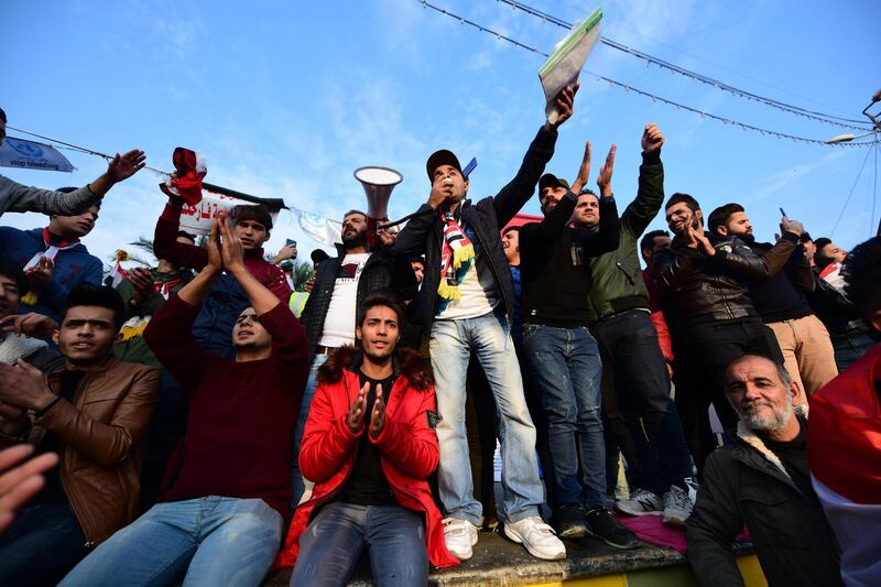 raqi protesters  in central Baghdad. EPA