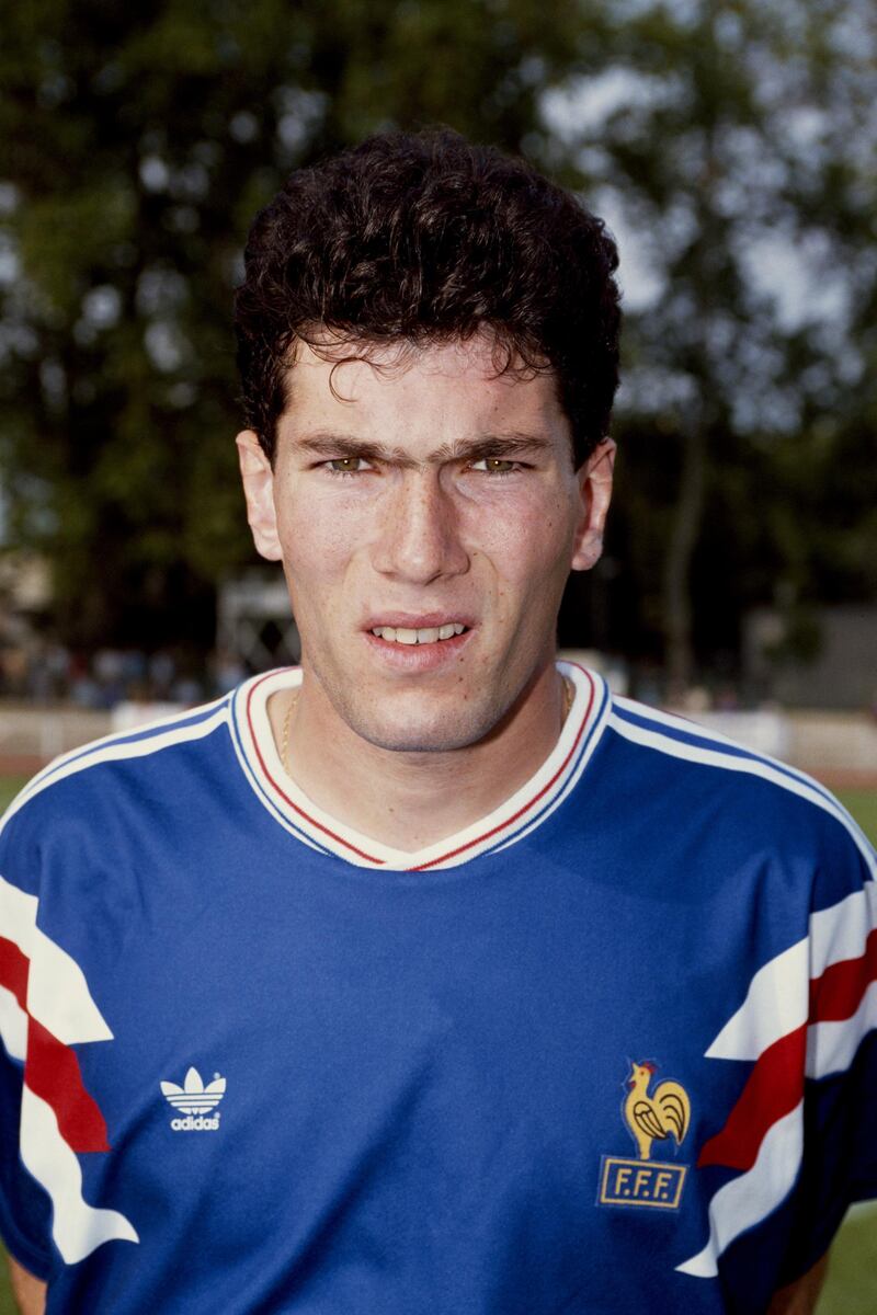 TOULON, FRANCE - MAY 30: France player Zinedine Zidane poses for a picture before an Under-21 International match between France and Scotland on May 30, 1991 in Toulon, France.  (Photo by Shaun Botterill/Getty Images)